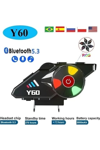 Novahub Y60 İntercom Motosiklet Kulaklık, Bluetooth Kurye Kask Kulaklık