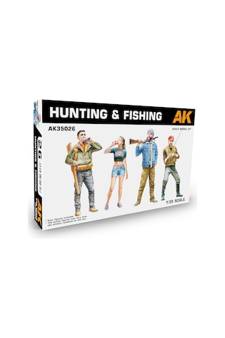 Ak 35026 1/35 Ölçek, Avcı Ve Balıkçı Figürleri, 4 Adet, Plastik Model Kiti