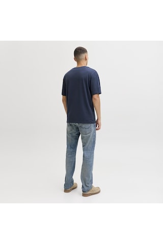 Jack & Jones Erkek Gögüs Logo Baskili Tisört - Devin - 12290173 Lacivert