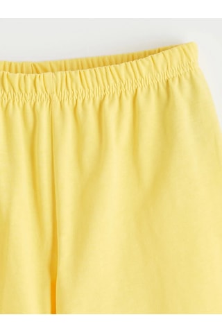 Lc Waikiki Sarı Baskılı Kız Çocuk Şortlu Pijama Takımı