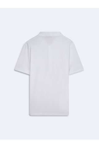 Basic Pike Polo Yaka Beyaz T-shırt Beyaz