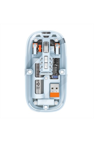 Widermarkt Bluetooth 5.2 & 2.4g Usb Kablosuz Mouse Şeffaf Tasarım, 800-1600 Dpı Ayarlı, Pilli Ergonomik Mouse M223