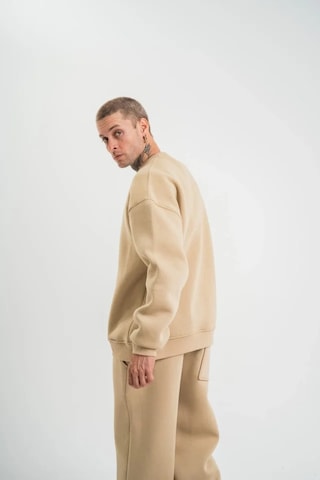 Veraura Lifestyle Uzun Kol Bisiklet Yaka Basic Sweatshirt - Bej
