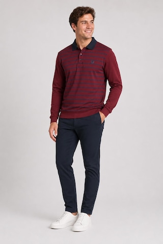 Alexandergardi Çizgili Polo Yaka Sweatshirt Bordo
