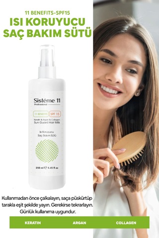 Sistéme 11 Sun Guard Isıya Karşı Koruyucu Saç Bakım Süt Spreyi 250 Ml
