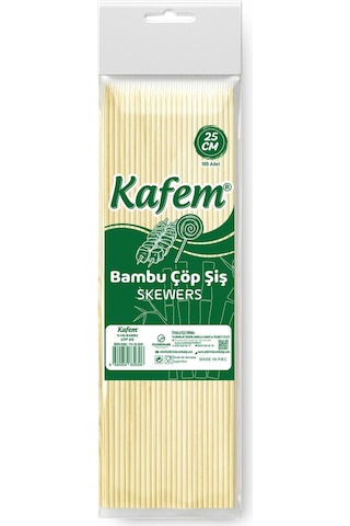 Kafem Bambu Çöp Şiş 25 CM 100 Lü x 50 Paket