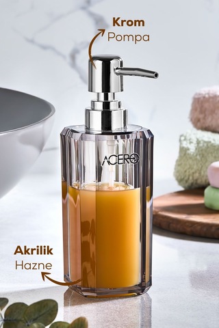 Vienev Akrilik Sıvı Sabunluk 225 Ml Şeffaf Antrasit 1991 Antrasit
