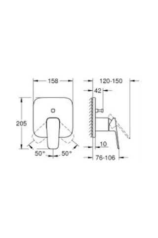 Grohe Cubeo Ankastre Banyo/duş Bataryası - 1017782430 Siyah