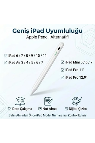 Infomax İpad Kalem, Pencil Alternatifi, Usb-c Hızlı Şarj, Palm Rejection, İpad Pencil, İpad 6-11 /