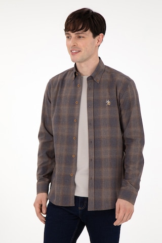 U.s. Polo Assn. Erkek Kahverengi Gömlek Desenli 50291383-vr029 Kahverengi