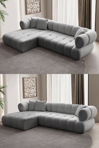 Petra Modern Köşe Koltuk Takımı Gri