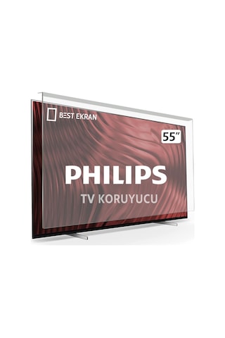 Best Ekran Philips Uyumlu 55PUS7805 TV Ekran Koruyucu - 55" 139 CM 139 Ekran Şeffaf Koruma Paneli