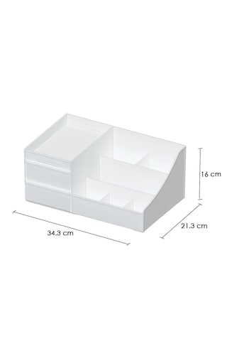 Maxi Home Elegance Makyaj Organizer Beyaz Çekmeceli Kozmetik Düzenleyici Masaüstü Parfüm Ve Takı Organizer Rose