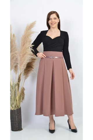 Soralline Bayan Etek Etamin Desen Baharlık 755 Gül Kurusu Gül Kurusu Gülkurusu