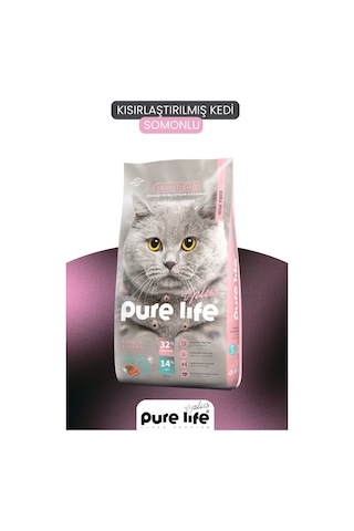 Pure Life Plus Somonlu Kısır Kedi Maması 12 KG