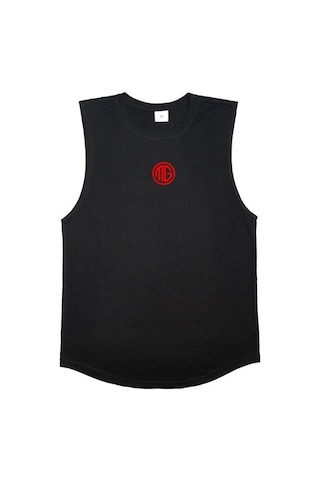 Siyah Muscleguys Yaz Fitness Spor Fiziksel Eğitim Yelek Erkek Bol Kolsuz Tişört