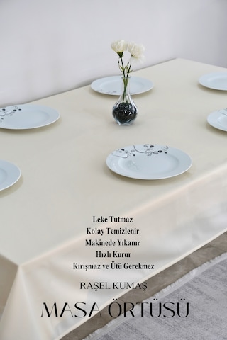 Smooth Masa Örtüsü Sofra Bezi Krem