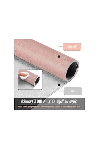 80x40 Cm Kaymaz Tabanlı Çift Renkli Pu Deri Masa Matı, Suya Dayanıklı