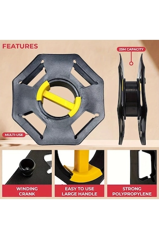 Sunshine011 Siyah 6 Çekirdekli Portatif Araç Kablo Düzenleyici Sarıcı 25m