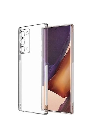 Samsung Galaxy Note 20 İle Uyumlu Kılıf Şeffaf Kamera Korumalı Esnek Silikon Telefon Kılıfı Kapak