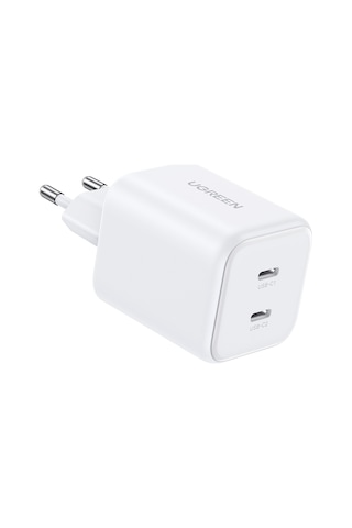 Ugreen 45w Gan Hızlı Şarj Cihazı Type-c Qc Pd 2xusb-c, Beyaz, 65154