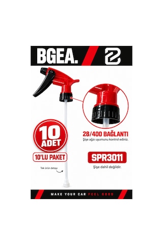 Bgea Trigger Sprey Başlığı Kırmızı Siyah 28/400 10'lu