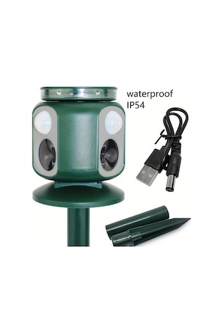 Besthome1 Güneş Enerjili Hayvan Kovucu: Çift Sensörlü, 2000mah, Yeşil Kuş Savar