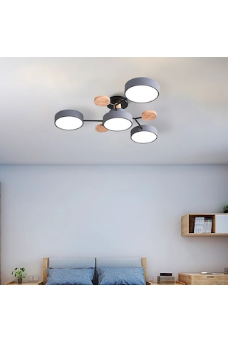 Simaavize Modern Ahşap Led Avize 4 Lü