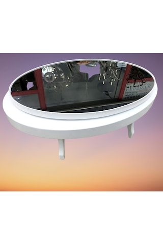 Orta sehpa Dönerli OVAL RUS TARZ Model Kayın Retro Ayak Sağlam Şık Mdf Tabla Parlak Beyaz füme üst cam