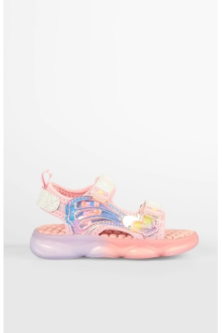 Vicco Can Kız Çocuk Pudra Işıklı Phylon Sandalet Pudra