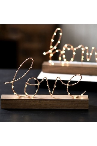 Fastbuy Mini Gece Lambası - Yatak Odası Başucu - Renkli Ahşap Ferforje Lamba Renkli