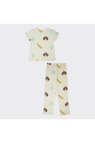 Kız Çocuk Desenli Pijama Takımı Bej 2411gk39003-4525 001