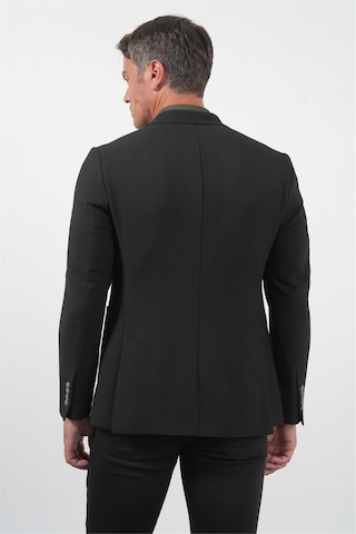 İmza Siyah Siyah Mono Yaka Gofreli 6 Drop Slim Fit Esnek Ceket 1002260150