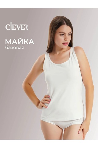 Clever Wear Geniş Askılı Pamuklu Atlet 74611450 Beyaz