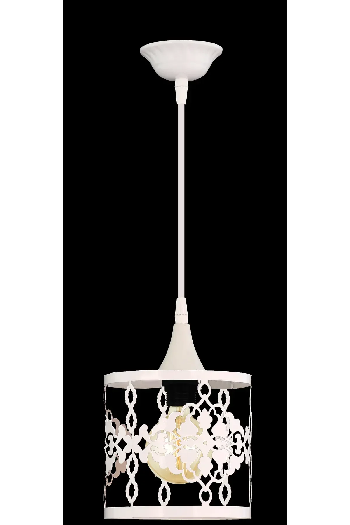 Bartu Tekli Camsız Beyaz Avize Beyaz