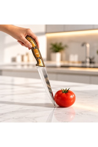 3'lü Premium Mutfak Bıçağı Seti Altın