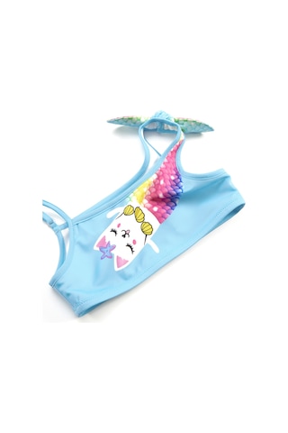 Denokids Deniz Kedisi Kız Çocuk Bikini Çok Renkli