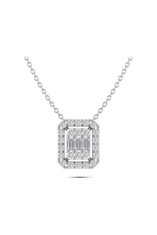 Silvanit Pırlanta 0,15 Karat Pırlanta Baget Kolye