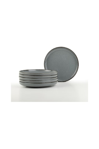 Kütahya Porselen Moderna 6 Parça 19cm Pasta Tabağı Mavi Standart