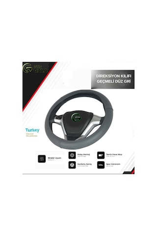 Direksiyon Kılıfı Geçmeli Düz Gri Gri