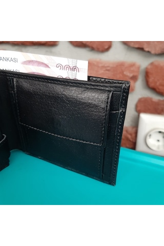Gvnbag Hakiki Deri Erkek Bozuk Para Gözlü Siyah Cüzdan Gvn-0118 Siyah