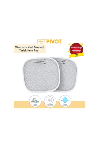 Petpivot Koku Önleyici Otomatik Kedi Tuvaleti Kum Pedi 2 Adet