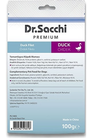 Dr.sacchi Premium Ördekli Fileto Tahılsız Köpek Ödülü 100 Gr 109-30001.01