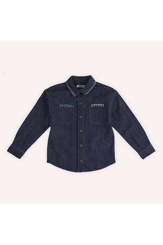 Kız Çocuk Denim Gömlek Lacivert 2421gk06004-4852 001