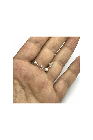 Midyatgümüşnurtaş Top Model 925 Ayar Bayan Gümüş Küpe