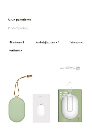 Avokado Şarj Edilebilir El Isıtıcısı Yeşil