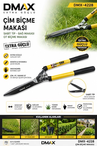 Dmax Dmx-4228 Çim Biçme Makası Sabit Tip Bağ Makası Ot Biçme Makası Extra Güçlü