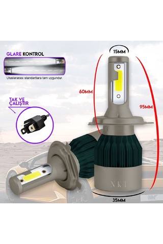 POINT MARKETING H4 White Beyaz Led Xenon Far Ledi Led Zenon Far Ampulü