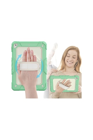 Newface - 582 - iPad Uyumlu 5 Air 9.7 Kılıf Strap New Tablet Kapak - Csmo-tex - - Yeşil