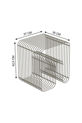 Bonj19 Tel Metal Plaklık Modern Paslanmaz Yan Sehpa, Dekoratif Metal Sehpa Bonj